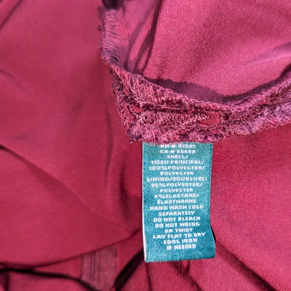 Ralph Lauren Size 14W Burgundy Floral Lace Sleeveless Pencil Dress - Picture 8 of 10